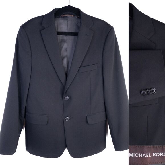 Michael Kors Sport Coat Formal Jacket Sz 12R Boys Solid Gray Wool Blend - Picture 1 of 12